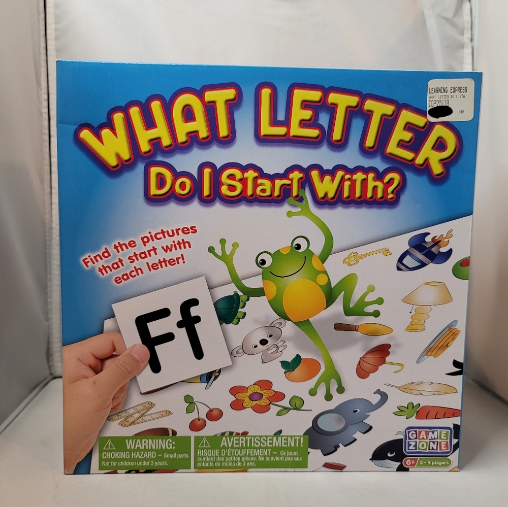 What Letter Do I Start With? Board Game AGES 6+ game zone new old stock